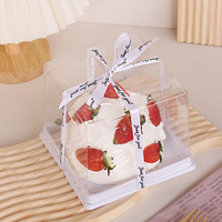 Boîte à gâteau de 4 pouces pour célébrités d'Internet - transparente, petite boîte à gâteau de 4 pouces pour fromage et mousse aux fraises, emballage de pâtisserie basque