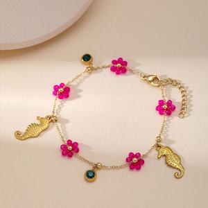 Bracelet tendance anti-ternissement en acier inoxydable plaqué or PVD 14k 18k avec logo personnalisé, motifs éléments marins, pour femmes et hommes, vente en gros - Product Image 5