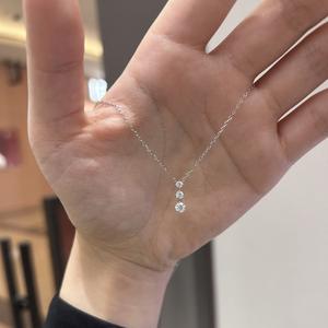 Collar de Plata de Ley S925 con un Solo Diamante Clásico, Cadena de Clavícula con Diamante de Alto Contenido de Carbono, Simple y Elegante - Product Image 2