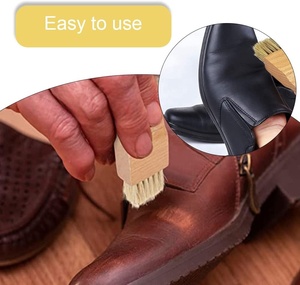 Cepillos aplicadores de esmalte de zapatos pequeños con mango de madera 2 pares esenciales <span class=keywords><strong>para</strong></span> zapatos brillantes y kits de cuidado de botas de cuero - Product Image 6