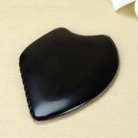 Outil de massage facial Gua Sha en pierre Bian, peigne Guasha unique à 9 bords en pierre Bian pour la thérapie SPA et l'acupuncture, logo personnalisé