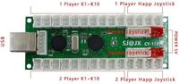2 Joueurs DIY USB Encoder Controller Button Joystick pour Retro Raspberry Pi MAME PC-Arcade Game Kit for Retro Players