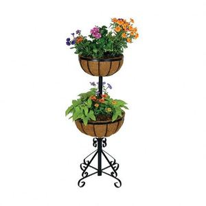 <span class=keywords><strong>Two</strong></span> Tier Forge <span class=keywords><strong>Plant</strong></span> <span class=keywords><strong>stand</strong></span> with Liners