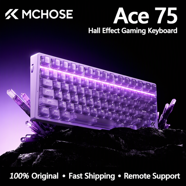 MCHOSE Ace75 75% Layout Esports Magnetic Keyboard 0.08ms Low Latency ARGB RGB Hot Swappable Gaming Keyboard with Volume Knob