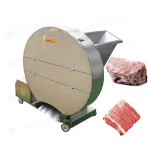 Máquina cortadora de carne eléctrica, máquina cortadora de carne congelada industrial, máquina cepilladora de carne fresca
