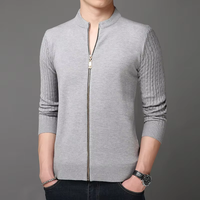Pull en maille unisexe à fermeture éclair noir, logo personnalisé, mode automne-hiver, vente en gros, cardigan, veste en maille unisexe, pull cardigan pour homme