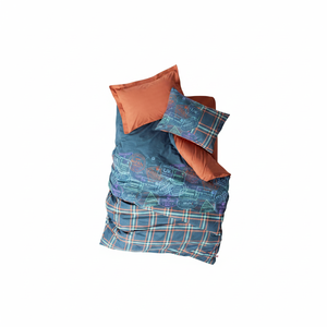 Cotton Box <b>Single</b> Duvet Cover <b>Set</b> for Teen Rooms Striped Pattern Pleds Cinnamon Woven Washed Technique for Home <b>Bedding</b> Wedding - Product Image 2