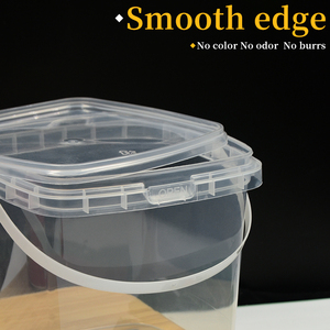 5L Square Transparent Belt Cover with Handle Anti-Theft Lock Food Grade PP Material <strong>Plastic</strong> <strong>Boxes</strong> for Jelly Juice Sugar - Product Image 4