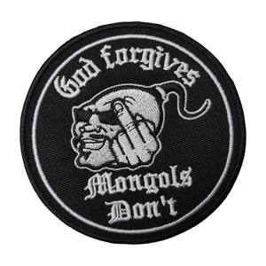 Parches Bordados Personalizados con la Frase 'Dios Perdonó, Los Mongoles <span class=keywords><strong>No</strong></span>' para Ropa y Accesorios - Product Image 1