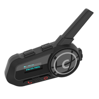 Casque Intercom Moto pour 6 Motocyclistes, Écouteurs Étanche pour Casque, Affichage LED de la Batterie, Communication pour la Conduite