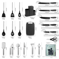 Vente flash : Ensemble de 20 ustensiles de cuisine en acier inoxydable, outils de cuisine, seau de rangement, combinaison d'ustensiles de cuisine essentiels, compatible lave-vaisselle