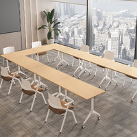 Table de conférence pliante avec structure en acier, mobile, combinable, design moderne, mobilier de bureau pour salles de formation et de réunion