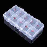 Boîte de rangement pour pointes d'ongles, étui de rangement pour pointes d'ongles, 11 cellules, boîte vide pour pointes d'ongles