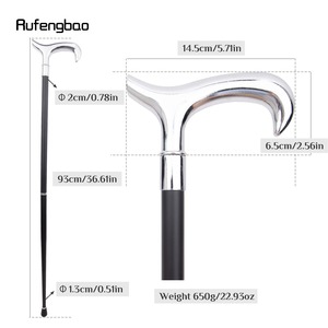 Like A Leopard White <b>Hook</b> Walking Stick 90cm Carbon Steel Aluminum Alloy Handle For Outdoor Walking - Product Image 2