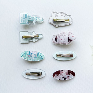 Barrettes à cheveux en acrylique personnalisées Felton, imprimées sur mesure, créez vos propres designs, ensembles de barrettes à cheveux en plastique acrylique - Product Image 6