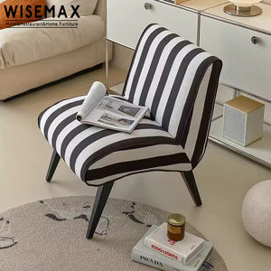 WISEMAX Muebles de Sala, Sillones Modernos, Sofá Moderno, Silla de Descanso, Silla de Diseño con Rayas Blancas y Negras para Sala de Estar - Product Image 1