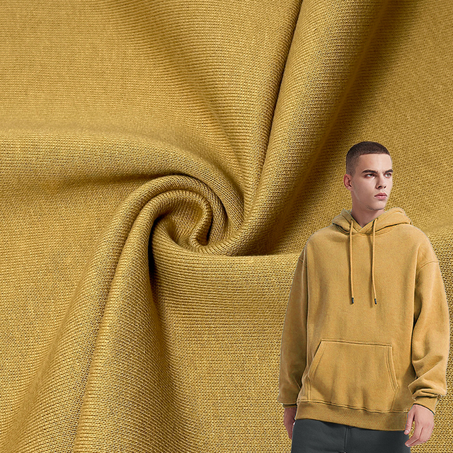 450 Gsm 100% Cotton French Terry Cloth for Heavyweight Hoodie Sweatshirt Material Fabric Knit Loopback Jersey Textile