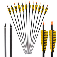 Flèches en carbone pur 4,2/6,2 mm pour le tir à l'arc, l'entraînement, la chasse en extérieur, la chasse à cheval, avec plumes de dinde rayées