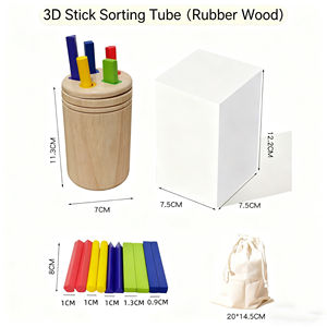 Montessori การจำแนกสีไม้ของเล่นทางเรขาคณิต, แท่งจับคู่, เกมการรับรู้สี - Product Image 6