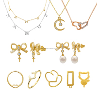 Collier personnalisé en or véritable 14 carats AU585, pendentif lune en or massif avec zircon, pour cadeaux de mariage