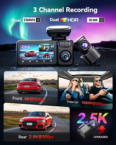 กล้องติดรถยนต์ Redtiger Distributor F17 Elite 4K 3 ช่องทาง บันทึกภาพกลางคืน พร้อมระบบตรวจสอบการจอดรถ กล้องหน้า-หลัง ขนาดเล็ก พร้อม WIFI และ GPS - Product Image 2