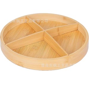 Wooden Round Spice <b>Storage</b> <b>Tray</b> 4 7 Compartments Unfinished Solid Wood Seasoning Organizer For Kitchen Tabletop Use - Product Image 1
