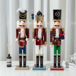 38厘米手工胡桃夹子士兵,圣诞节装饰木制胡桃夹子