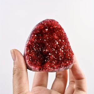 Géodes de quartz rouge Aura en gros, spécimen minéral, pierre de guérison, idée cadeau pour la décoration de la maison - Product Image 4