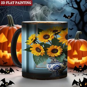 <b>Ceramic</b> <b>Mug</b> Frosted Black 11oz Heat Sensitive Color Changing DIY Blank Cup - Product Image 6
