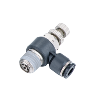 SC 1/4, 5/16, 3/8, 1/2 Vanne de réglage de la vitesse d'accélérateur de contrôle du débit d'air One Touch Push pour connecter les raccords pneumatiques