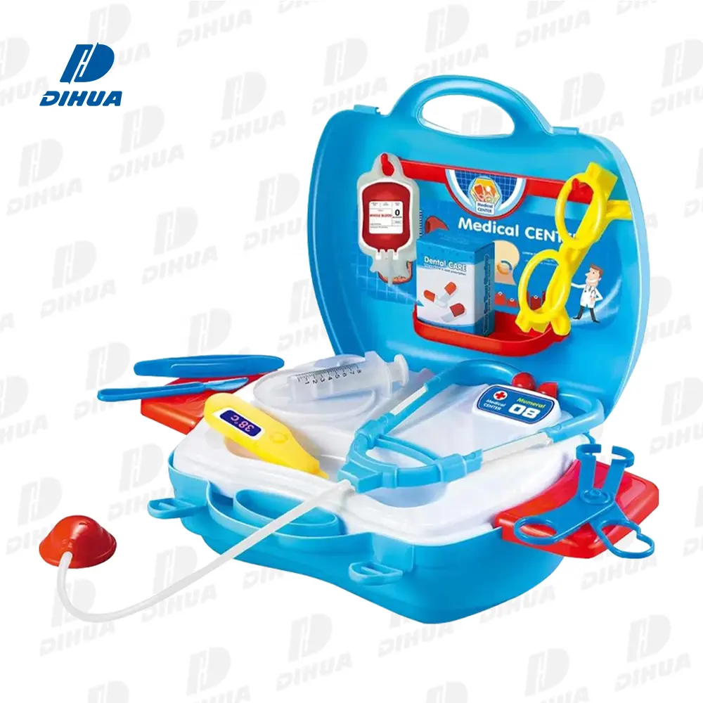 Koper portabel mainan Dokter plastik mainan medis dokter mainan Kit bermain peran untuk anak-anak bermain permainan dokter