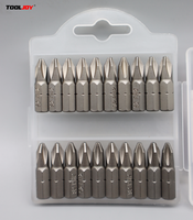 Tournevis magnétique industriel TOOLJOY PH2 25 mm avec poignée en acier et finition oxyde noir pour perceuse et visseuse à chocs