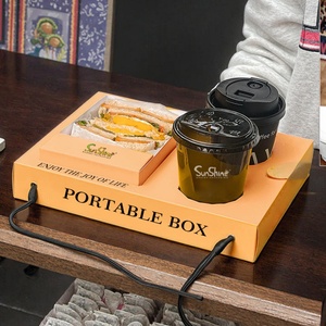 Sunshine Customized Portable <b>Transparent</b> Egg Roll Packaging <b>Box</b> Long Swiss Roll Baked Pastry Portable <b>Box</b> with Handle - Product Image 5