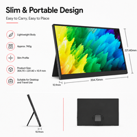 Moniteur portable double écran 15,6 pouces FHD 1080P IPS avec double port Type-C pour téléphone, ordinateur portable, Mac et console de jeu – Vente en gros