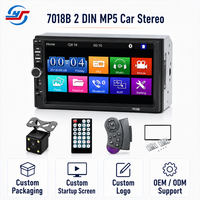 Autoradio 2 DIN 7018B 7 pouces HD à écran tactile, lecteur MP5, compatible Mirror Link Bluetooth, directement de l'usine, faible MOQ, OEM