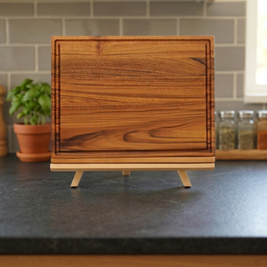 Planche à découper en bois artisanale, planche à découper rectangulaire avec poignée, grande planche de préparation pour la cuisine, pour la maison et les restaurants - Product Image 2