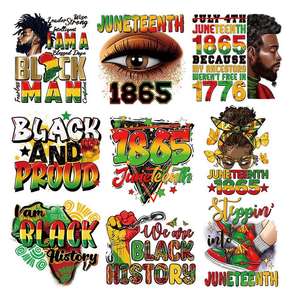 Patchs thermocollants personnalisés sur le thème de l'histoire des Noirs, décalcomanies, film plastisol transparent prêt à presser, transferts d'impression à l'écran DTF <span class=keywords><strong>pour</strong></span> t-shirts - Product Image 3