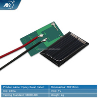 Panneau solaire en époxy polycristallin de haute qualité 30x18mm, efficacité 20%, 1V 40MA CE ROHS pour appareils portables