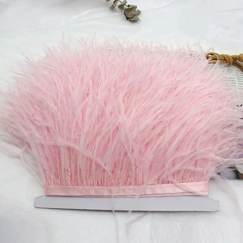 10-15 cm ostrich feathers trims fringes ribbon for dress wedding decoration clothing accessories