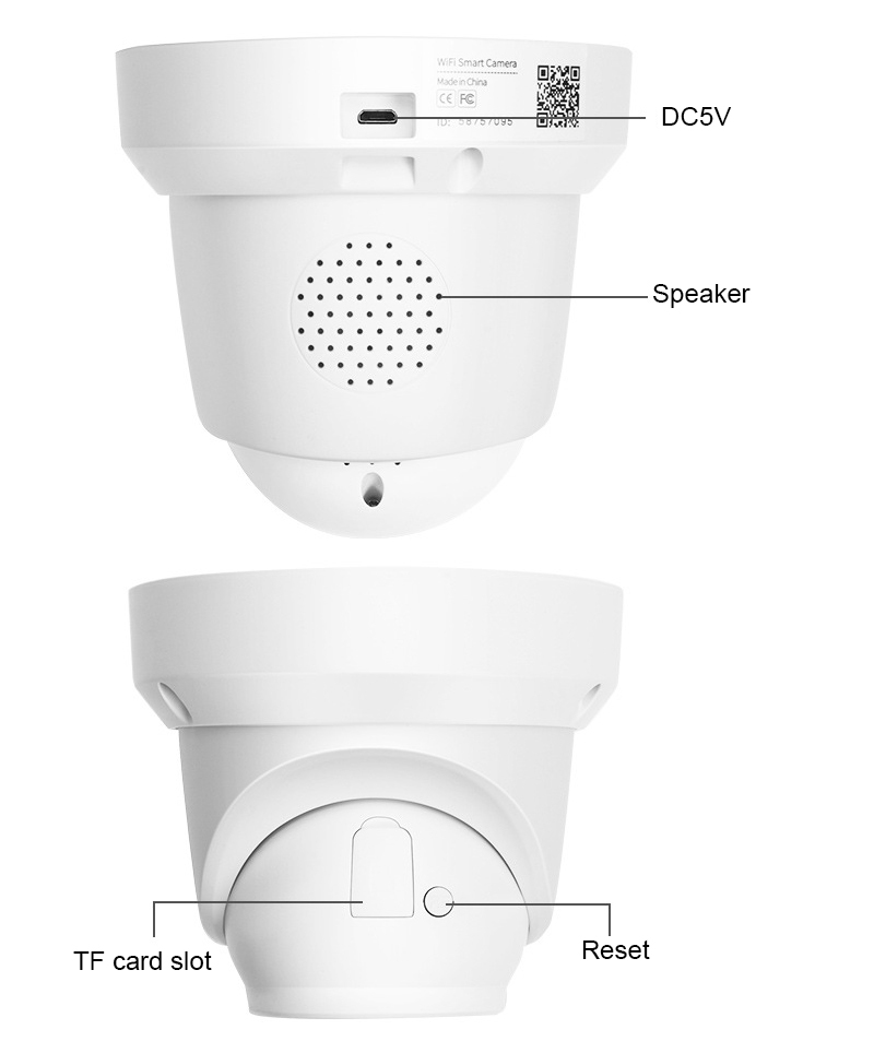 3MP CMOS Audio Infrared Wide Angle Day Night Dome Indoor Humanoid Tracking 180 Degree Rotation WiFi Smart CCTV Camera V380 · image 5