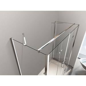 Caja de ducha de tres lados de entrada gratuita con apertura de libro plegable central Paredes laterales fijas 67,5-70 + puerta 128,5-132 - Product Image 2