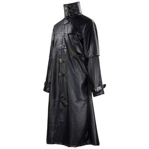 Disfraz de Halloween de cuero PU para hombre, estilo médico de la peste medieval, retro, con hebilla ajustada y abrigo largo, para cosplay de anime. - Product Image 6