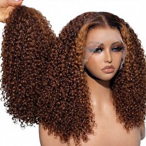 Letsfly Hair Pixie Rizado, 250% de Densidad, Cabello Natural Pre-depilado 4/30 #   Pelucas Frontales de Encaje 13x4 de 12-22 Pulgadas, Cabello Humano al por Mayor - Product Image 3