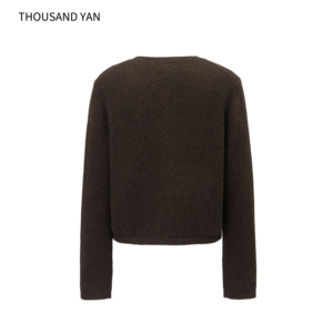 <span class=keywords><strong>Cardigan</strong></span> en mélange de laine d'alpaga pour femme, col rond, tricoté, boutonné, doux, chaud, manches longues, coupe courte, <span class=keywords><strong>marron</strong></span> <span class=keywords><strong>foncé</strong></span> - Product Image 2