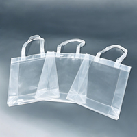 Sac fourre-tout réutilisable en PVC transparent avec poignée, sac en plastique transparent, taille personnalisée, logo, sac de shopping pour la vente au détail, les mariages et les cadeaux