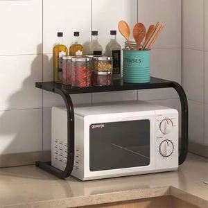 Microwave Stand Kitchen Shelf Commercial Floor Stand 2 Tier Microwave <b>Oven</b> Grill <b>Rack</b> Stand Countertop Organizer With Storage - Product Image 2