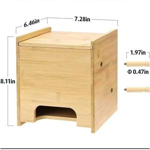 Natural <b>Wood</b> Wall Mounted Tissue Box 7.28x6.46x8.11in Rectangular Storage <b>Rack</b> For Bathroom <b>Towel</b> Jewelry Cosmetic Holder - Product Image 1