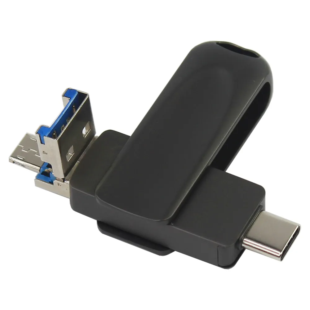 แฟลชไดรฟ์ USB 3 In 1คุณภาพสูง,แท่ง USB 16GB 32GB 64GB 128GB 3.0 Type C อุปกรณ์ OTG สำหรับแอนดรอยด์/ โทรศัพท์มือถือ/คอมพิวเตอร์สำหรับไอโฟน