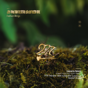 Fashion <b>Rings</b> PVD Gold Plated 316L Stainless Steel Sustainable Resistant Design - Product Image 3