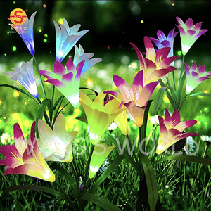 Paneles de alta eficiencia, luces LED de 7 colores para flores, luces solares de jardín con hojas ajustables - Product Image 5